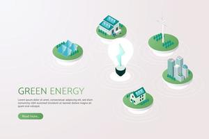 paneles solares casa de energía solar techo y molino de viento energía limpia verde industrial vector