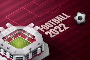 Football 2022 of Qatar and purple background. vector