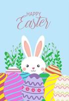 Bunny with eggs vector