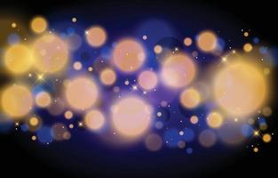 fondo de efecto de luces bokeh azul y dorado de lujo vector