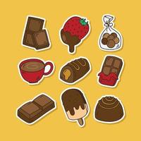 Collection of Chocolate Hand Drawn Sticker vector