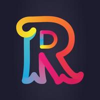r modern letter logo design vector