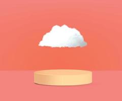 Realistic product podium with cloud Vector