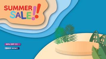 summer sale podium vector