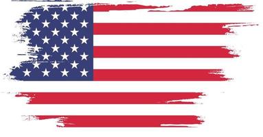 american flag in art brush vector