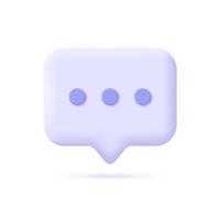 3d speech bubble in a minimalistic style. the concept of communication in social networks or messengers. vector