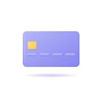 Icono de tarjeta de crédito 3d. concepto de pagos en línea o pago sin contacto. vector
