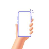 mobile phone mockup in hand. vector