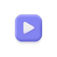 3d play button in minimalistic style.vector illustration for the interface of applications and web pages. Ui design. Player concept button. vector