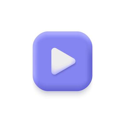 3d play button in minimalistic style.vector illustration for the interface of applications and web pages. Ui design. Player concept button.