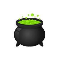 witch cauldron with potion. vector