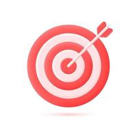 3d target icon in the center of which the arrow hit. the concept of achieving a goal in life or business. vector