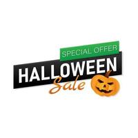 Happy Halloween sale banner or invitation. Pumpkin. vector