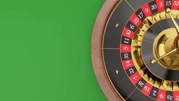 riskera din förmögenhet eller spela på en casino roulette typ. spelbord roulettehjul och satsa med olikfärgade marker istället för kontanter. 3d-rendering video