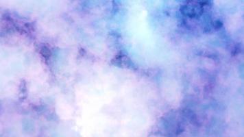 nuvens de aerossol, neblina espacial ou raios cósmicos, rosa, azul pastel, céu espacial com muitas estrelas. viajar no universo. renderização em 3D video