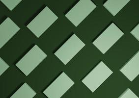 Dark, warm green, 3D render minimal, simple, modern top view flat lay product display from above background with repetitive square stands in a pattern photo