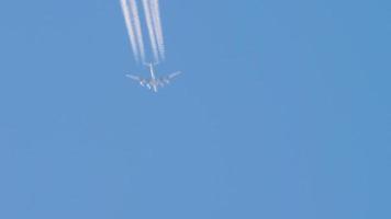 Four-engine aircraft at flight level video