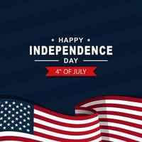 happy independence day 4th of July with American flag background vector