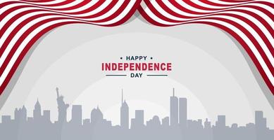 happy independence day 4th of July with American flag background vector