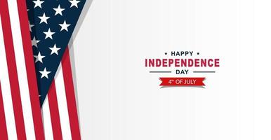 happy independence day 4th of July with American flag background vector