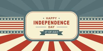 happy independence day 4th of July in retro style background vector