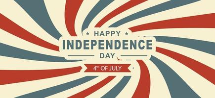 feliz día de la independencia 4 de julio en un fondo de estilo retro vector