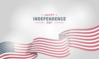 happy independence day 4th of July with American flag background vector