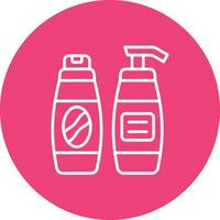 Shampoo Line Circle Background Icon vector