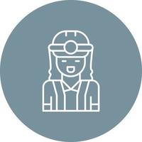 Female Engineer Line Circle Background Icon vector
