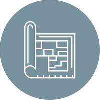 Architecture Line Circle Background Icon vector