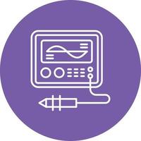 Oscilloscope Line Circle Background Icon vector