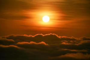 Beautiful sunrise sky from aerial view photo