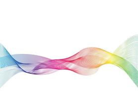 Abstract wave background design. Stylish line art background with colorful shiny waves. Curved wavy line on white background. photo