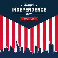 happy independence day 4th of July with American flag background vector