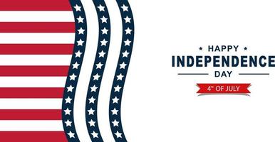 happy independence day 4th of July with American flag background vector