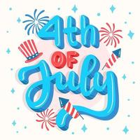 happy independence day 4th of July with American flag background vector