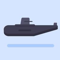 submarine in sea. flat vector illustration