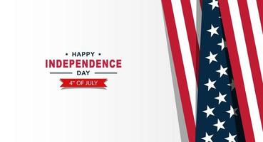 happy independence day 4th of July with American flag background vector