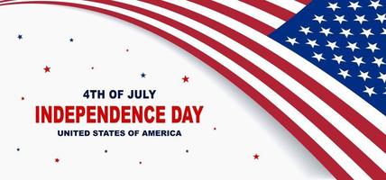 happy independence day 4th of July with American flag background vector