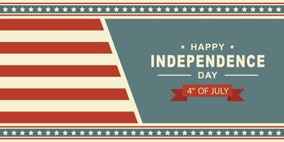 happy independence day 4th of July in retro style background vector