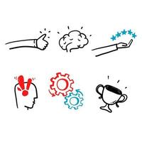 hand drawn doodle element symbol for competence, skills and knowledge concept in doodle style vector