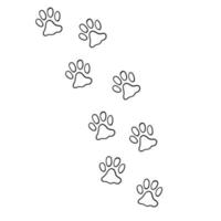 hand drawn doodle of animal footprint with cartoon style vector