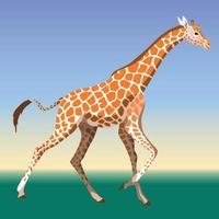 Giraffe Running on the Savanna vector