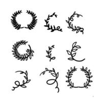 hand drawn doodle Laurel wreath illustration vector isolated background