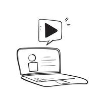 hand drawn doodle live streaming icon illustration vector