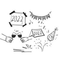 hand drawn doodle new year element element illustration vector isolated