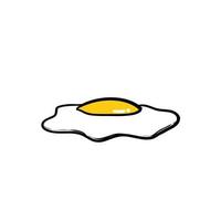 hand drawn doodle Fried egg illustration icon. isolated vector