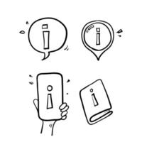 hand drawn Simple Set of Info and Help Desk Related Vector Line Icons illustration