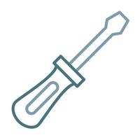 Screwdriver Line Two Color Icon vector