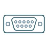 Vga Port Line Two Color Icon vector